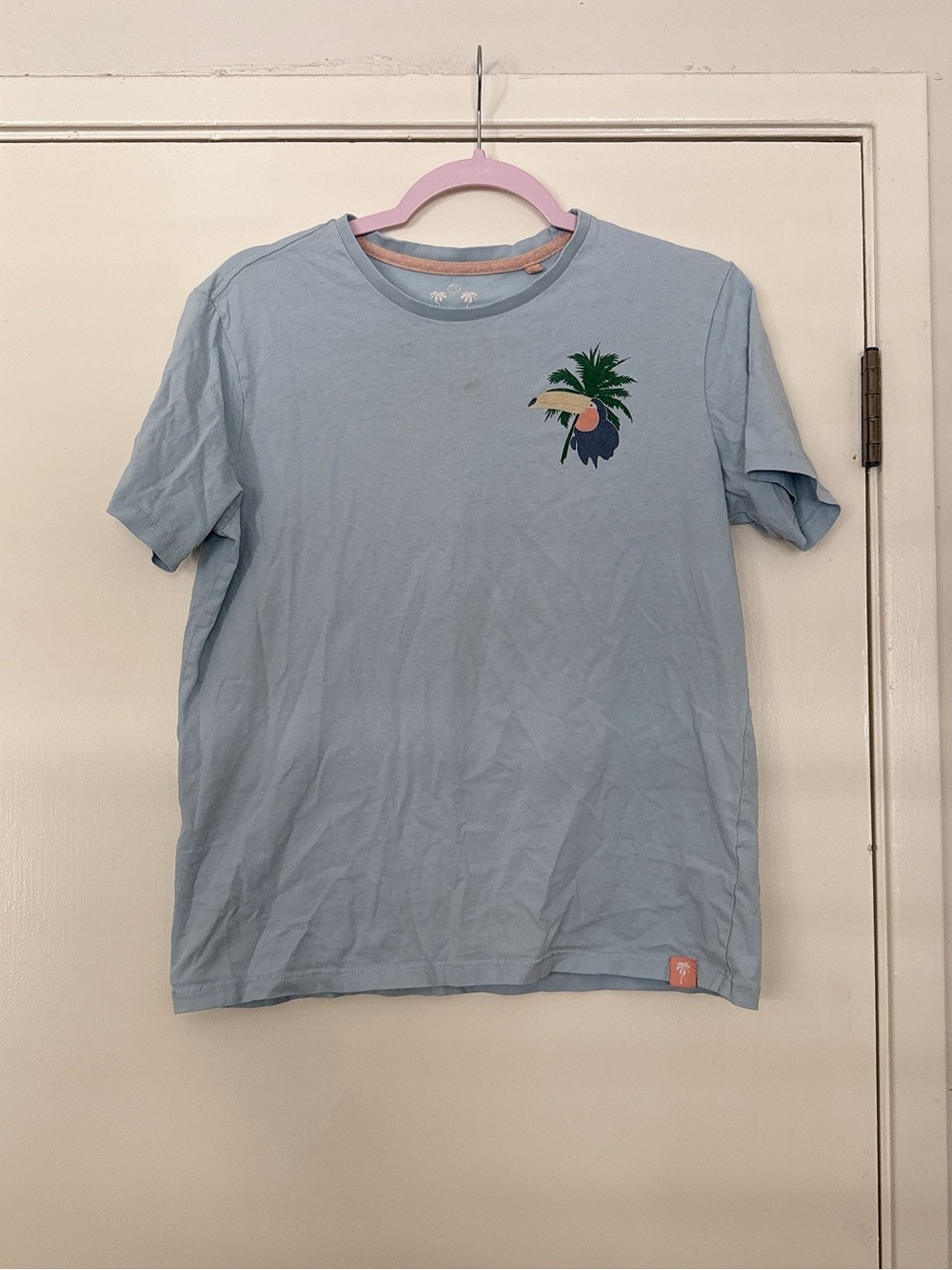 Free Planet Light Blue Tropical Palm Short Sleeve Tee